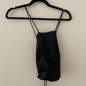Zara satin tie back cropped cami